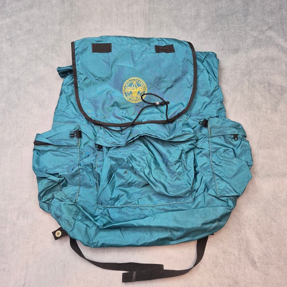Boy Scouts of America Vintage Green Nylon Hiking Outdoors Backpack NO Frame